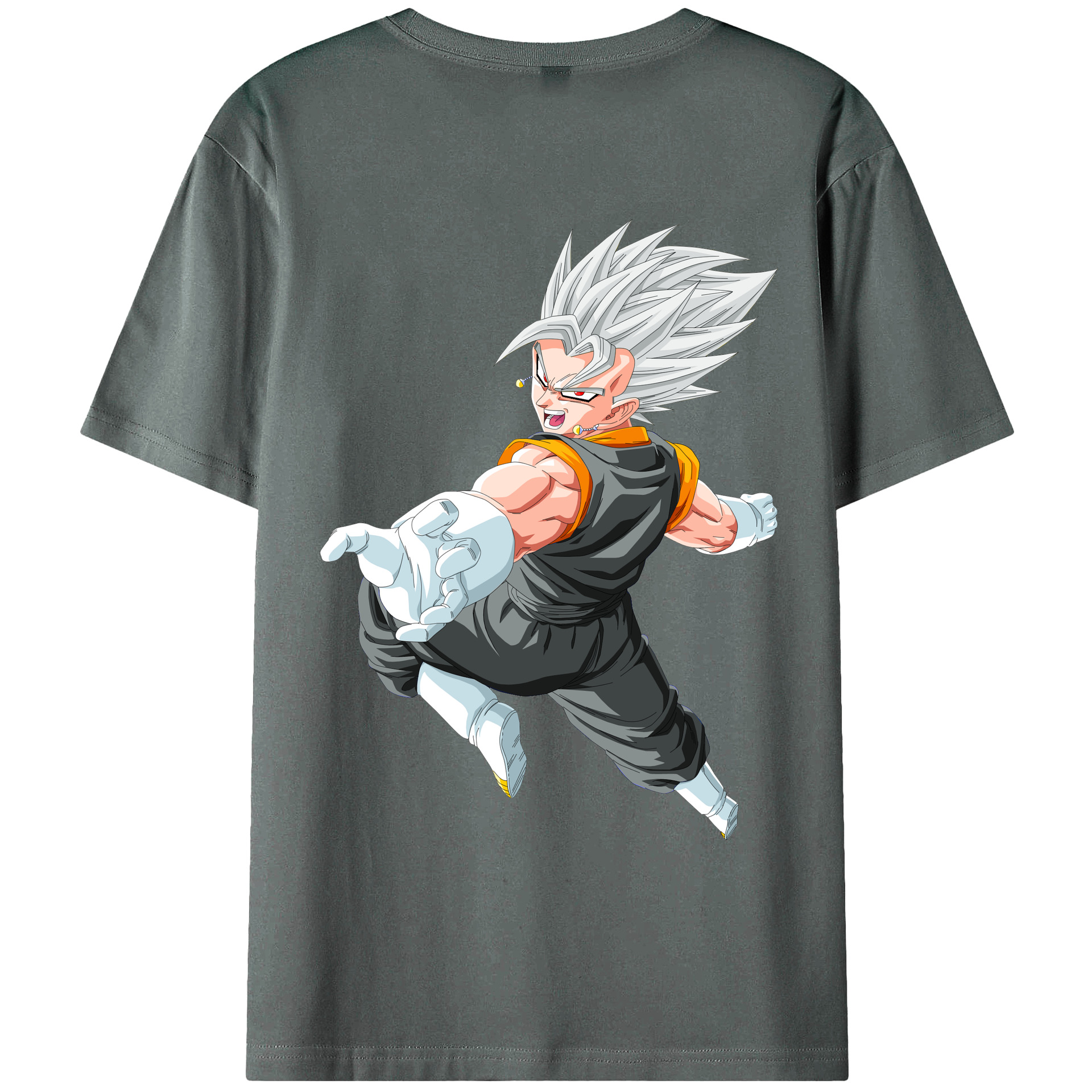 （画像用） ドラゴンボール ベジータ四世（Bejīta Yonsei）DRAGON BALL Vegeta IV 綿100％ メンズ半袖Tシャツ（バックプリント） 通気性
